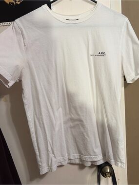 A.P.C. White Minimal Logo Crew Neck T-Shirt